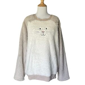 Whimsical Fleece Cat Sweater